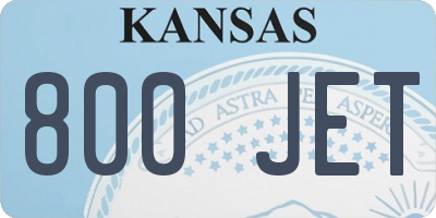KS license plate 800JET