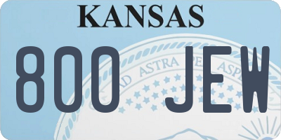 KS license plate 800JEW