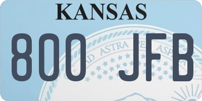 KS license plate 800JFB