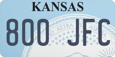 KS license plate 800JFC