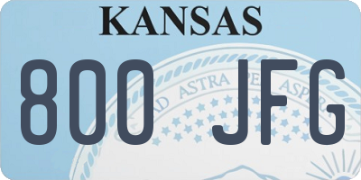 KS license plate 800JFG