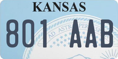 KS license plate 801AAB