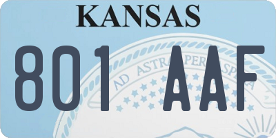 KS license plate 801AAF