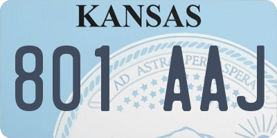 KS license plate 801AAJ