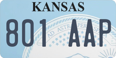 KS license plate 801AAP