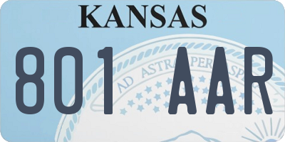 KS license plate 801AAR