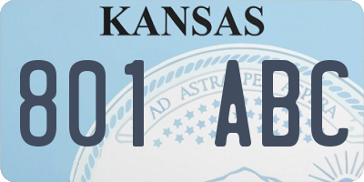 KS license plate 801ABC