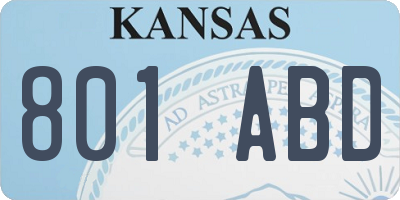 KS license plate 801ABD