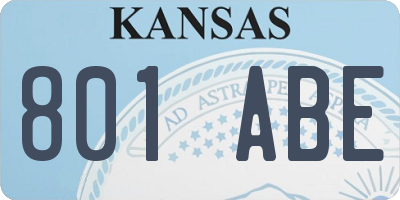 KS license plate 801ABE