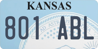 KS license plate 801ABL