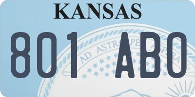 KS license plate 801ABO