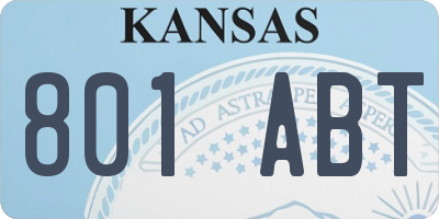 KS license plate 801ABT