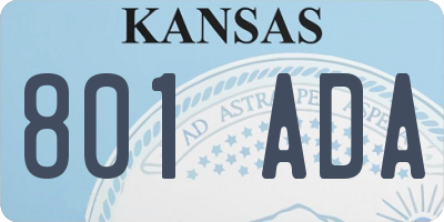 KS license plate 801ADA