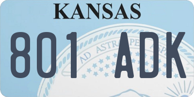 KS license plate 801ADK