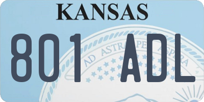 KS license plate 801ADL