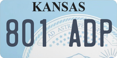 KS license plate 801ADP