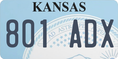 KS license plate 801ADX