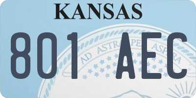KS license plate 801AEC