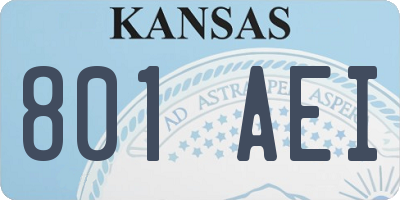 KS license plate 801AEI