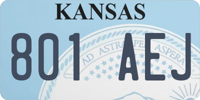 KS license plate 801AEJ