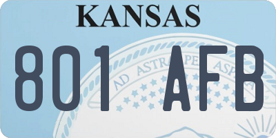 KS license plate 801AFB