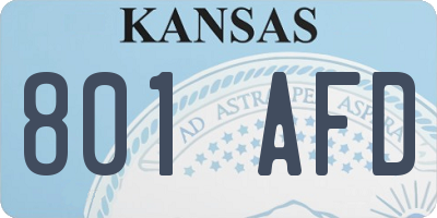 KS license plate 801AFD
