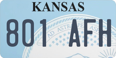 KS license plate 801AFH