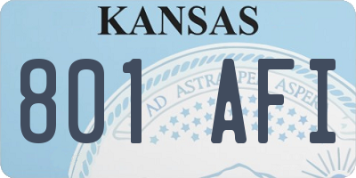 KS license plate 801AFI
