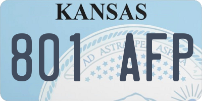 KS license plate 801AFP
