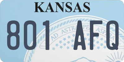 KS license plate 801AFQ