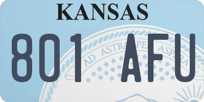 KS license plate 801AFU