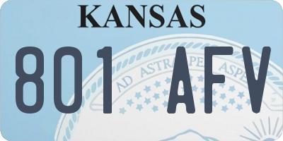 KS license plate 801AFV