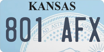 KS license plate 801AFX