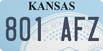 KS license plate 801AFZ