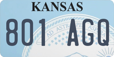 KS license plate 801AGQ