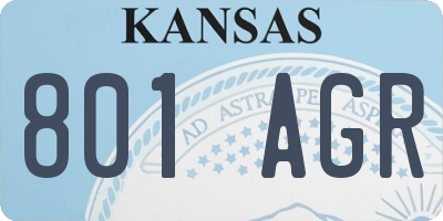 KS license plate 801AGR