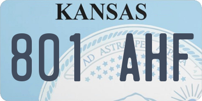KS license plate 801AHF