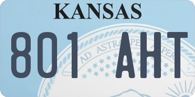 KS license plate 801AHT