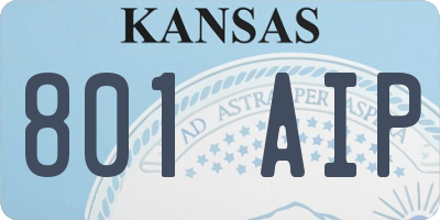 KS license plate 801AIP