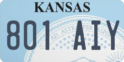 KS license plate 801AIY