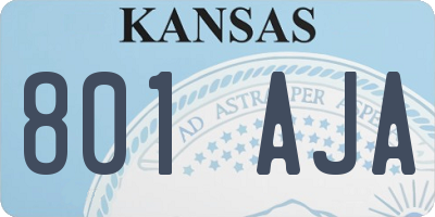 KS license plate 801AJA