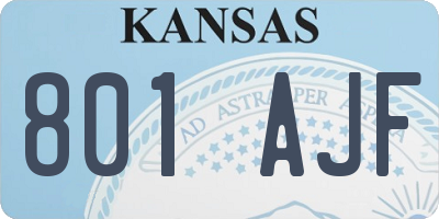 KS license plate 801AJF
