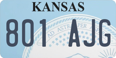 KS license plate 801AJG