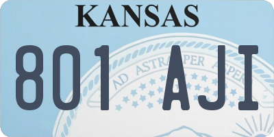 KS license plate 801AJI