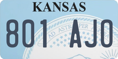 KS license plate 801AJO