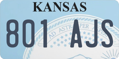 KS license plate 801AJS