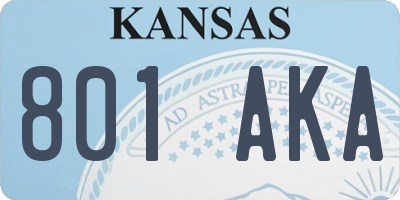 KS license plate 801AKA