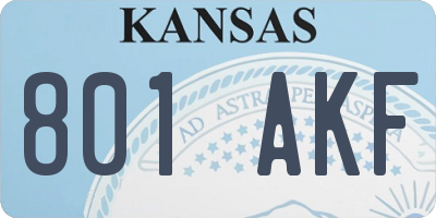 KS license plate 801AKF