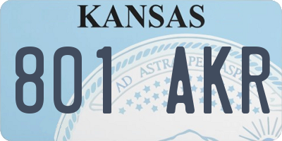 KS license plate 801AKR