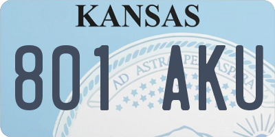 KS license plate 801AKU